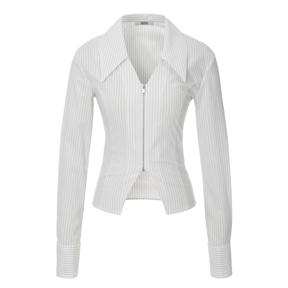카키포인트(KHAKIPOINT) Stripe Zip-up Shirts (white)