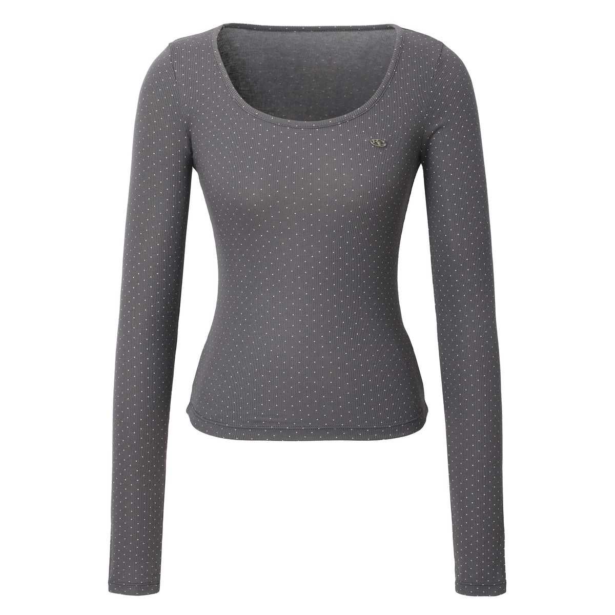 카키포인트(KHAKIPOINT) Dot U-neck T-shirt (gray)