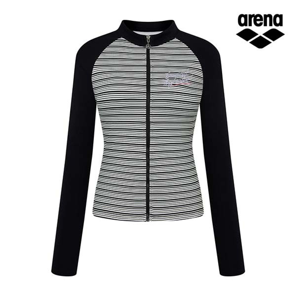 아레나(ARENA) 스플릿 레귤러핏 집업 래쉬가드 A5BL1PQ13BLK
