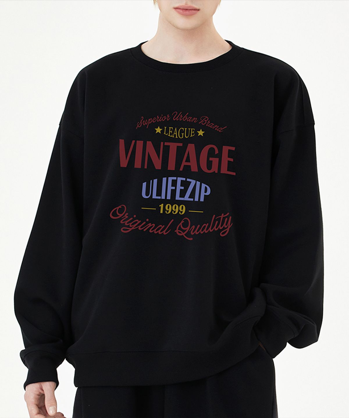 유라이프지(ULIFEZIP) 빈티지리그 오버핏 맨투맨 4 Color [ULZM_0020]