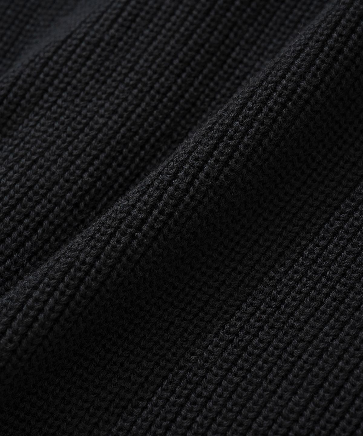 니티드(KNITTED) 코튼 와플 라운드 가디건 BLACK