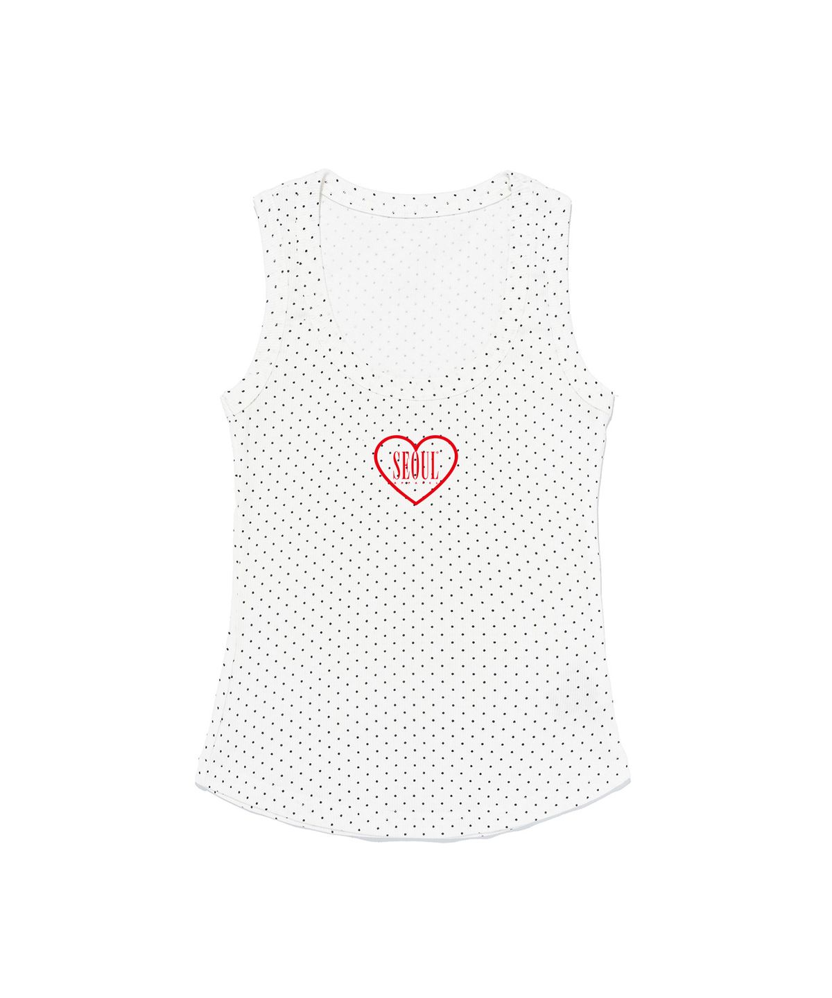 서울어패럴(SEOUL APPAREL) 하트 로고 도트 슬리브리스 (화이트)