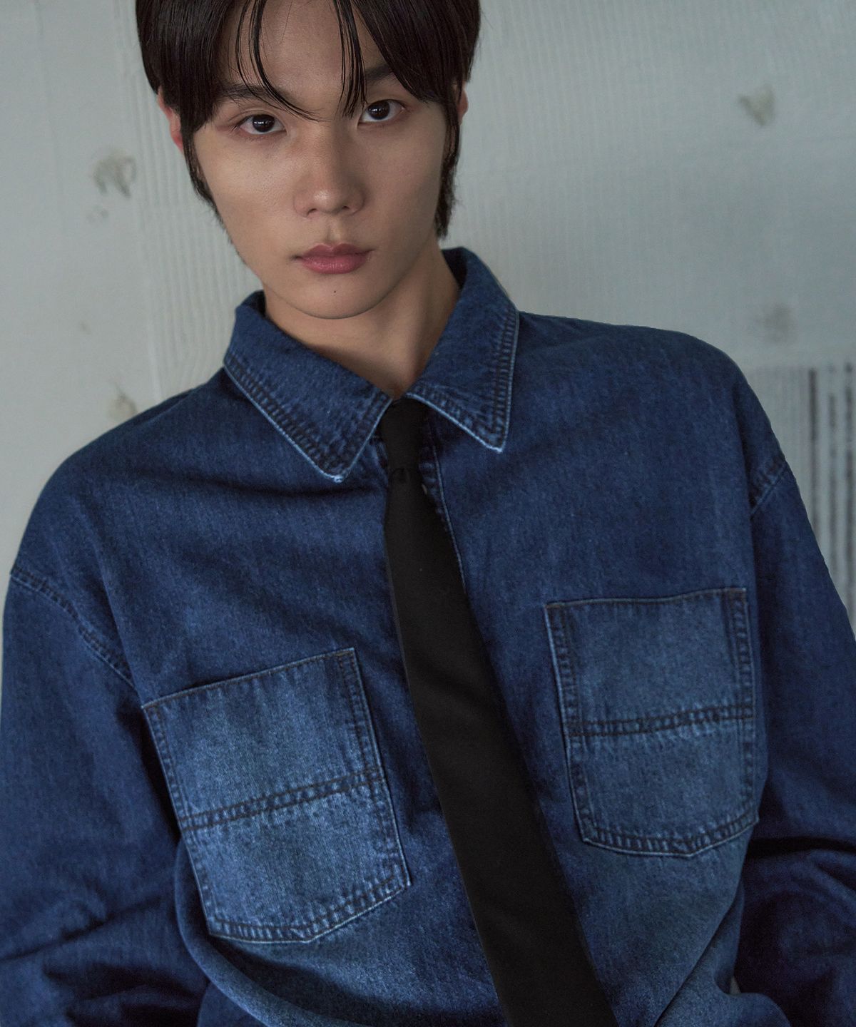 아워데이즈(OURDAYZ) 카디프 투포켓 워싱 데님 긴팔 셔츠 [BLUE]