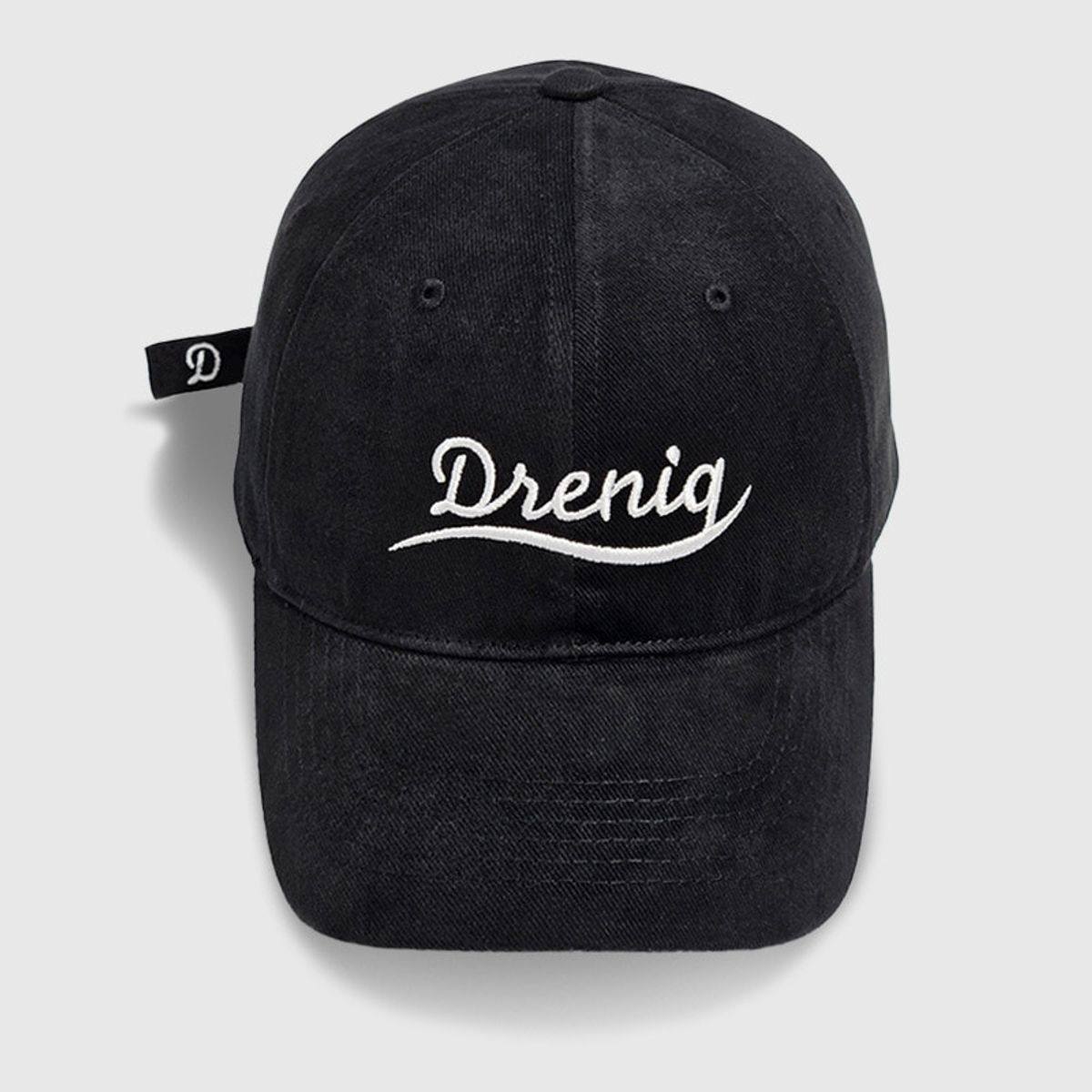 드리니끄(DRENIQ) 뉴 시그니처 워싱 볼캡 블랙