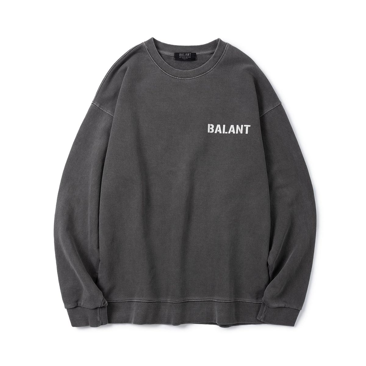 발란트(BALANT) 피그먼트 리본 베이직 스웨이트셔츠 - 다크 그레이