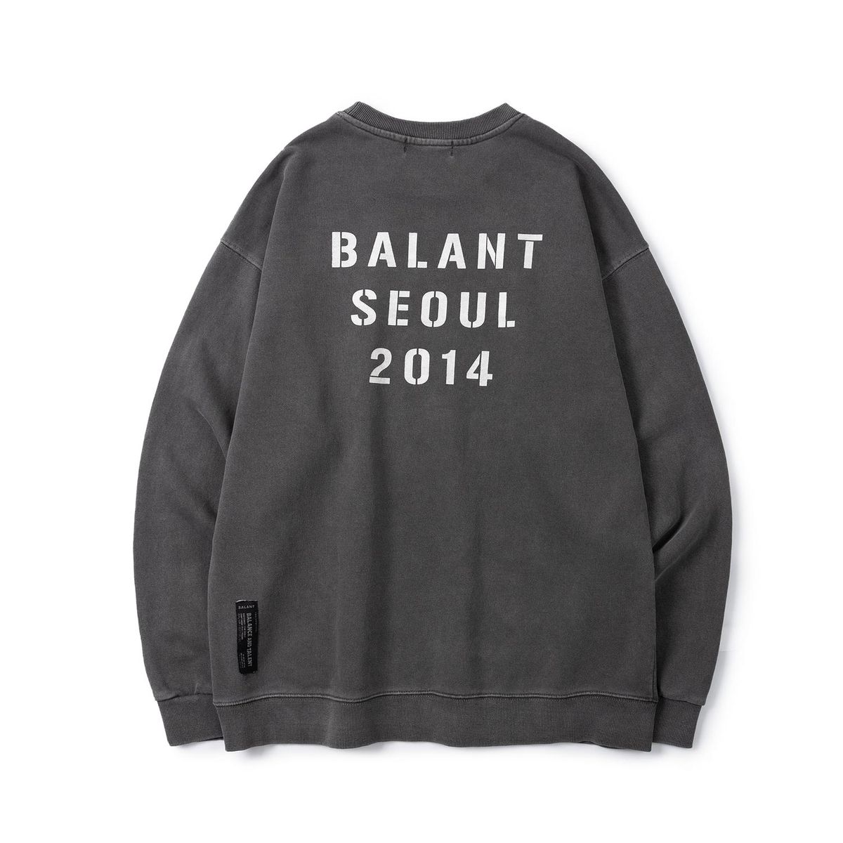 발란트(BALANT) 피그먼트 리본 베이직 스웨이트셔츠 - 다크 그레이