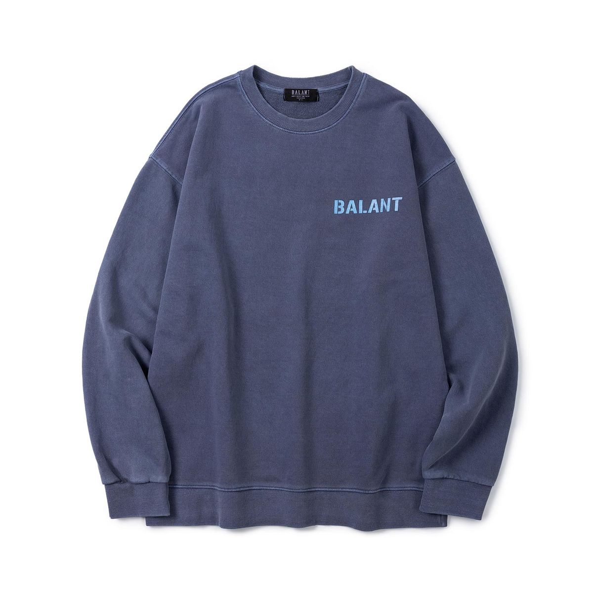 발란트(BALANT) 피그먼트 리본 베이직 스웨이트셔츠 - 네이비