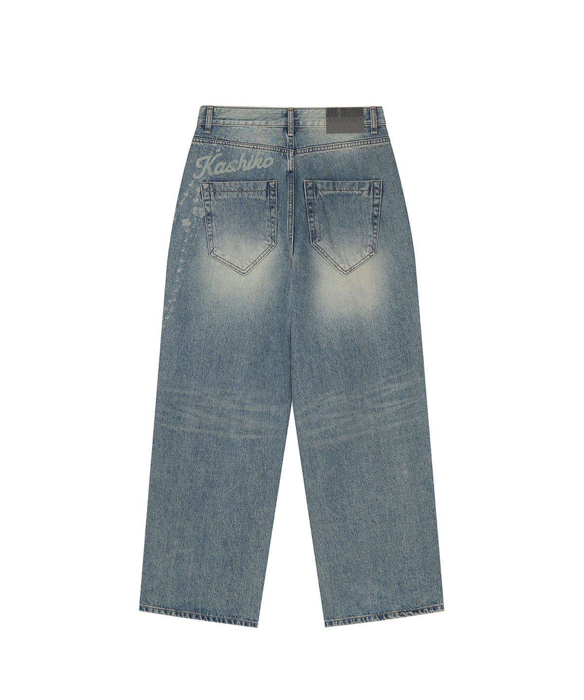 카시코(KASHIKO) Chain Wide Denim Pants Light Blue