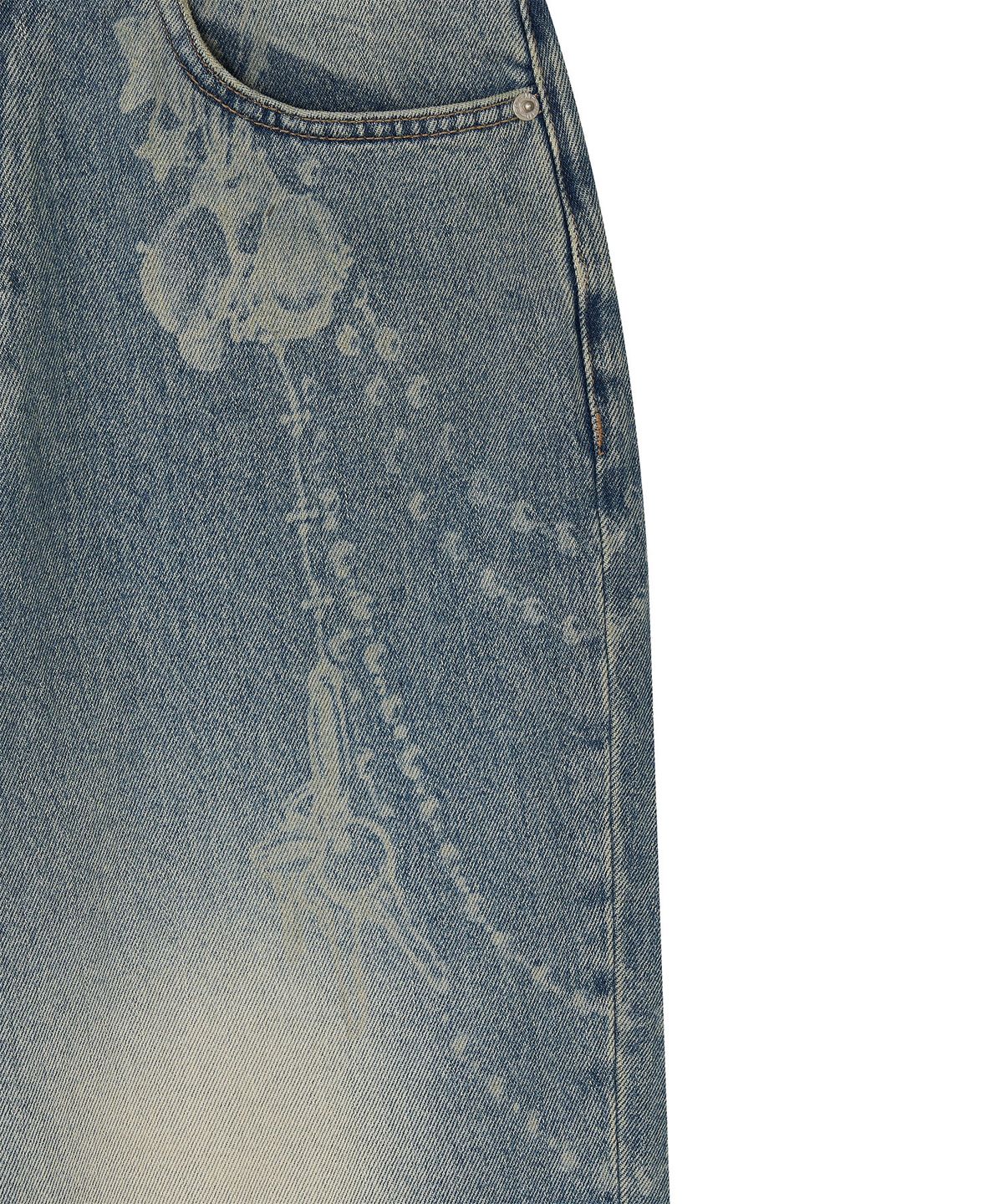 카시코(KASHIKO) Chain Wide Denim Pants Light Blue