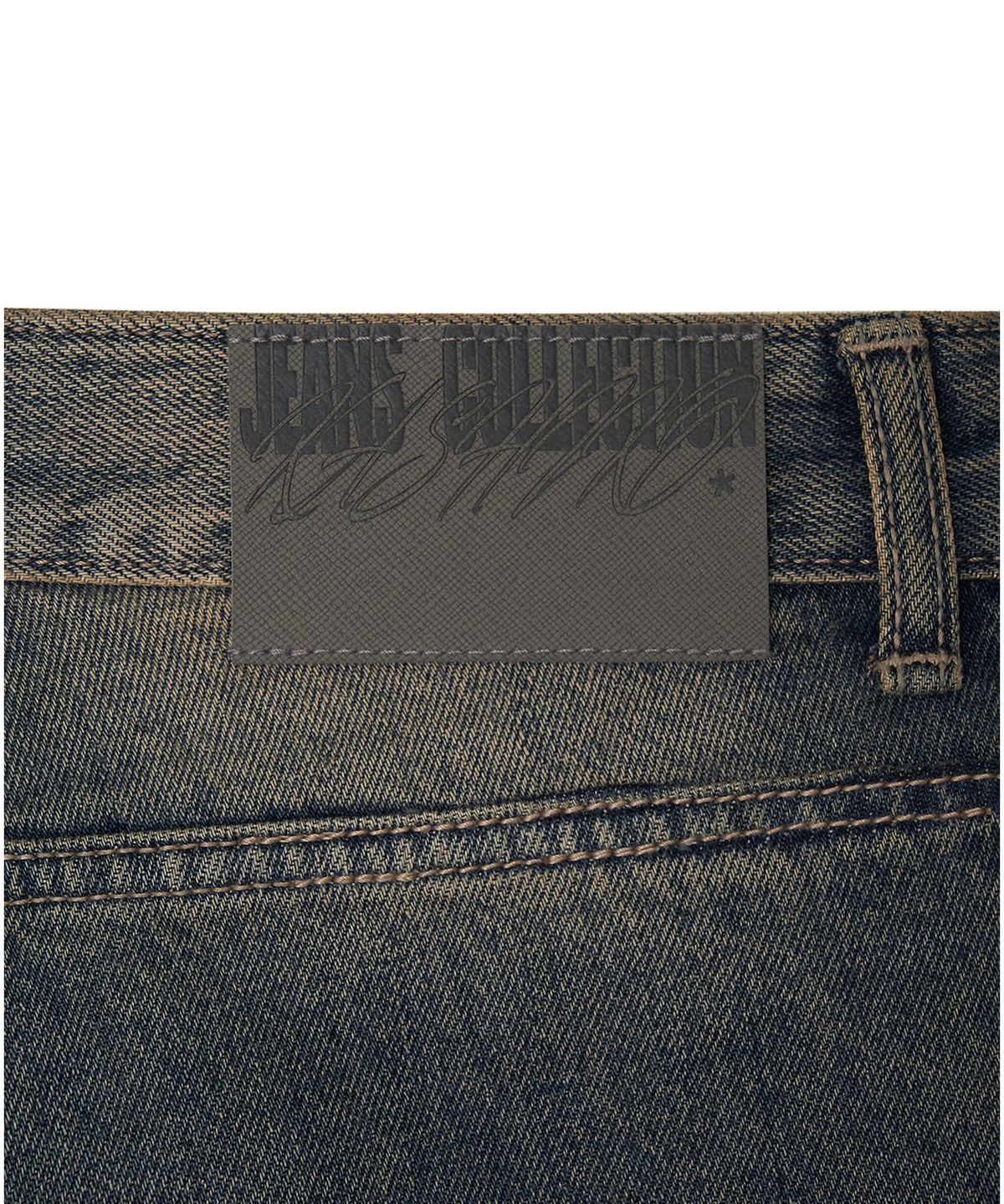 카시코(KASHIKO) Chain Wide Denim Pants Rusty Blue