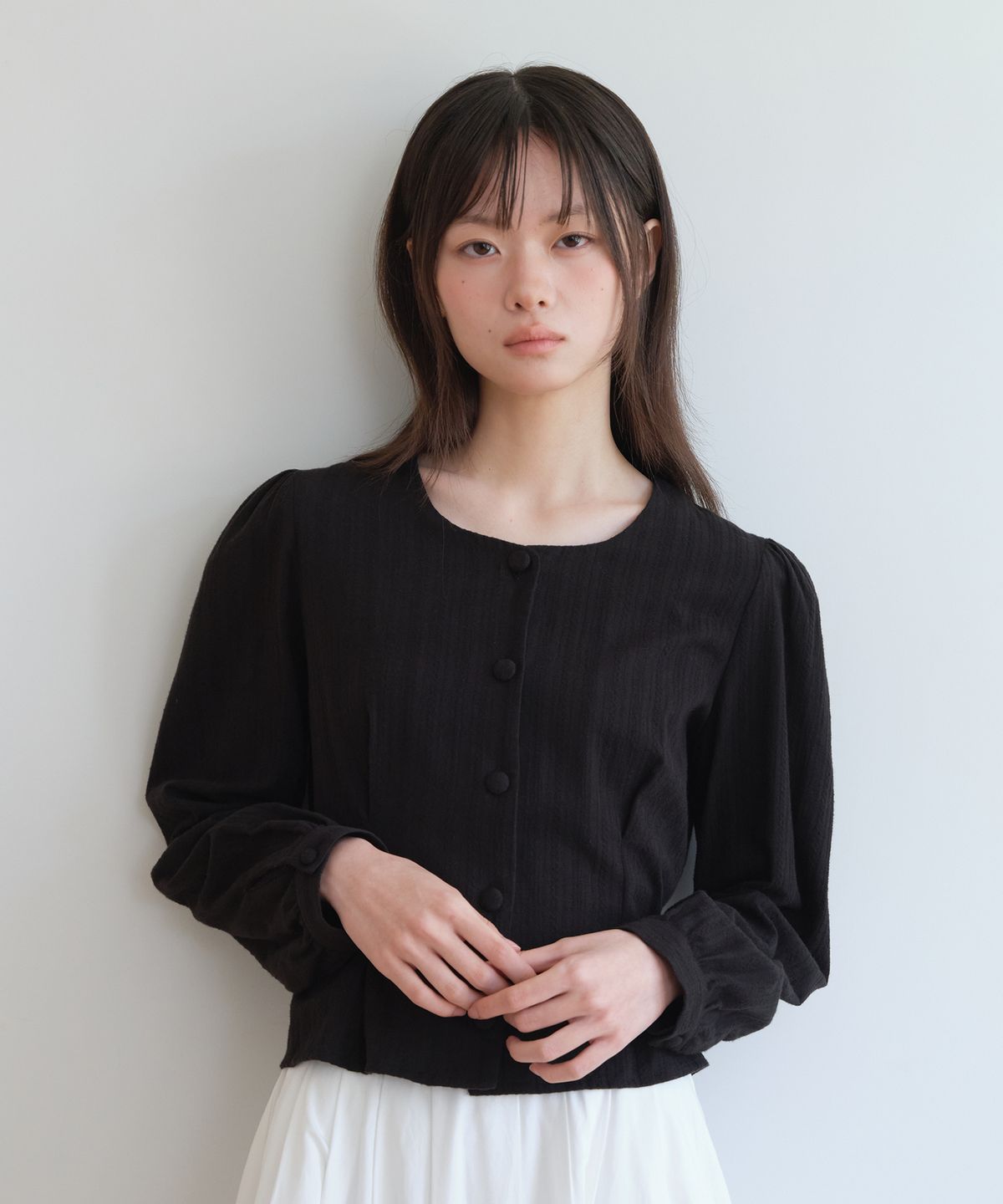 엽페(YUPPE) TUCKLINE SOFT SHIRT_BLACK