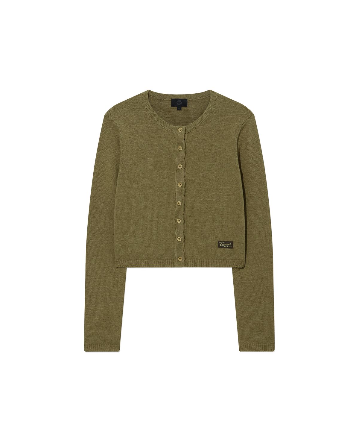 커버낫 우먼(COVERNAT WOMAN) 우먼 울 블렌드 크롭 가디건 Olive