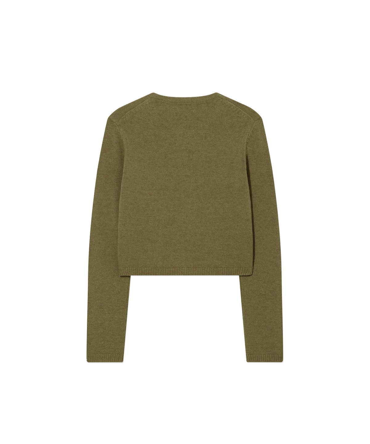 커버낫 우먼(COVERNAT WOMAN) 우먼 울 블렌드 크롭 가디건 Olive