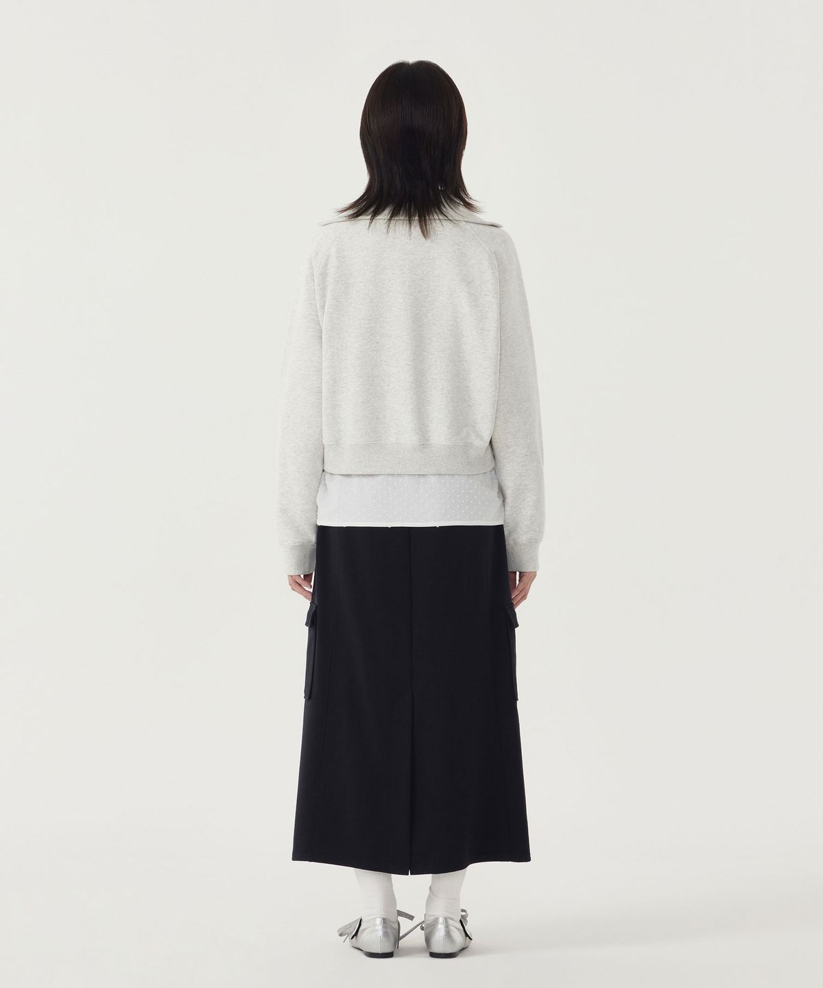 커버낫 우먼(COVERNAT WOMAN) 우먼 스웻 카고 스커트 Black