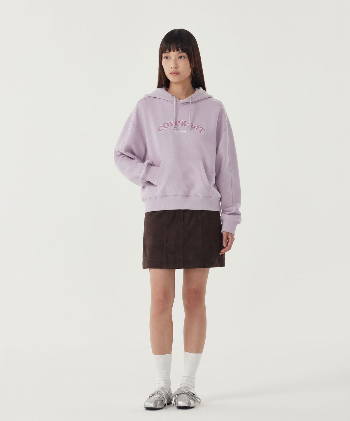 커버낫 우먼(COVERNAT WOMAN) 우먼 쿠퍼로고 후디 Light Purple