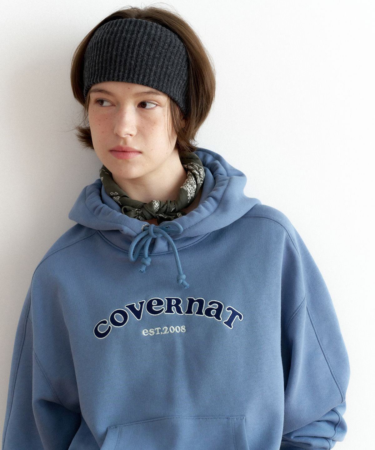 커버낫 우먼(COVERNAT WOMAN) 우먼 쿠퍼로고 후디 Black