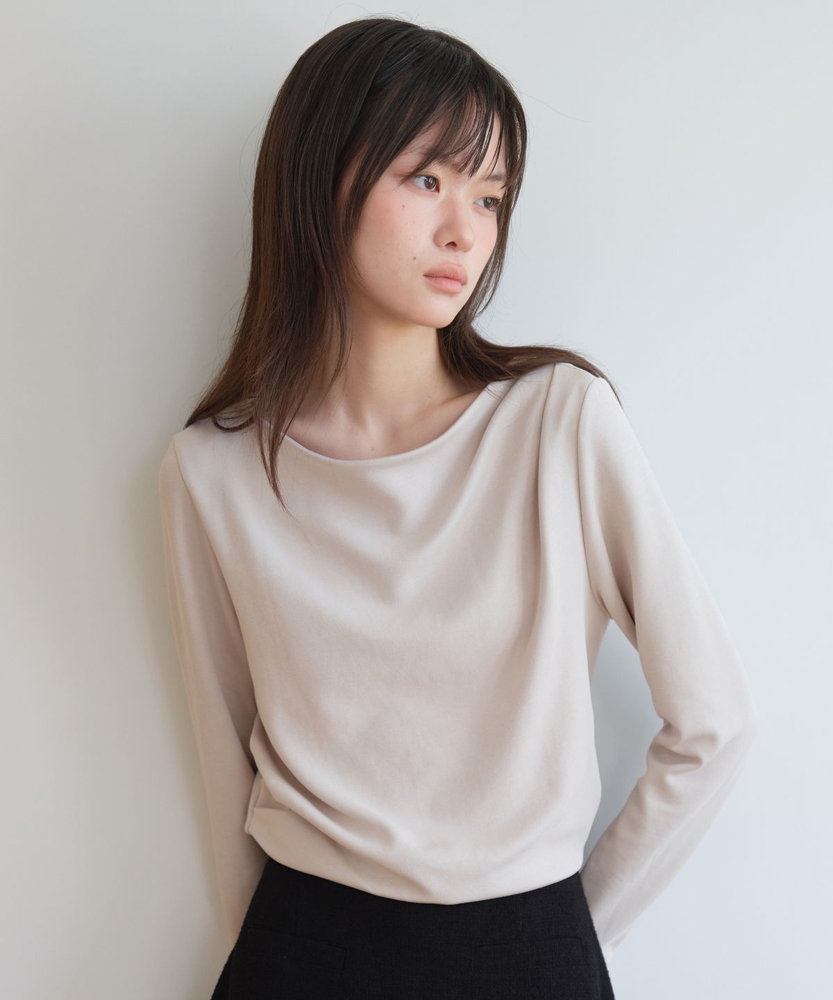 엽페(YUPPE) SLIM BOAT T-SHIRT_BEIGE