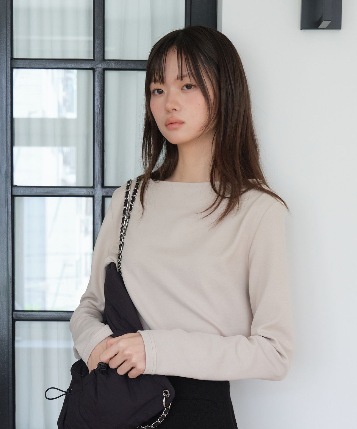 엽페(YUPPE) SLIM BOAT T-SHIRT_BEIGE
