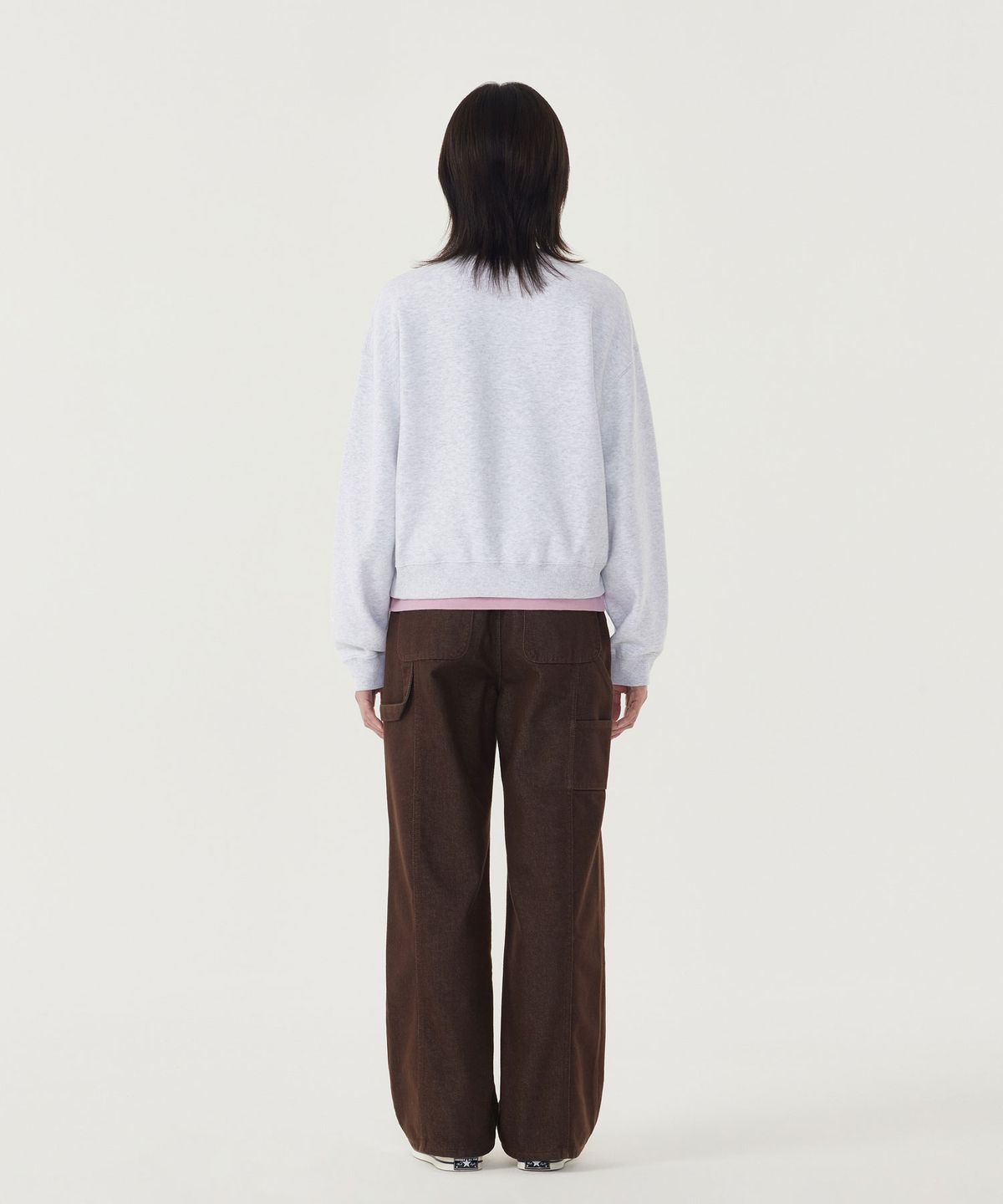 커버낫 우먼(COVERNAT WOMAN) 우먼 쿠퍼로고 맨투맨 Heather Gray