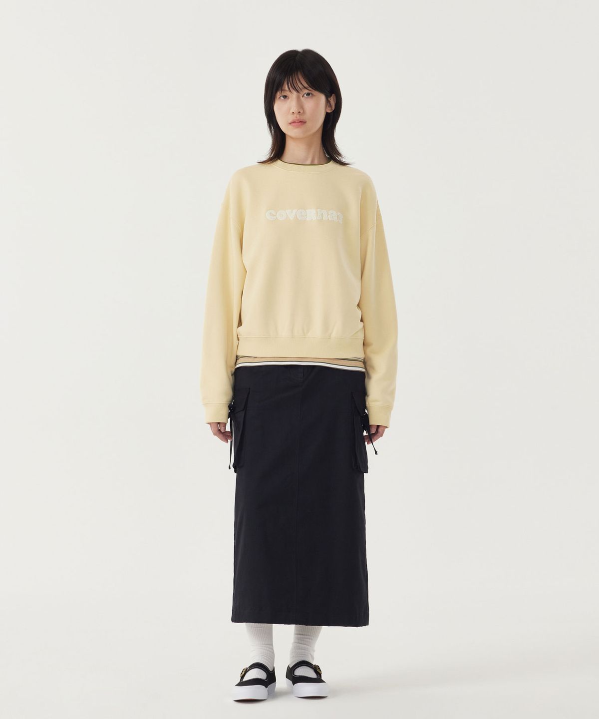 커버낫 우먼(COVERNAT WOMAN) 우먼 쿠퍼로고 맨투맨 Butter