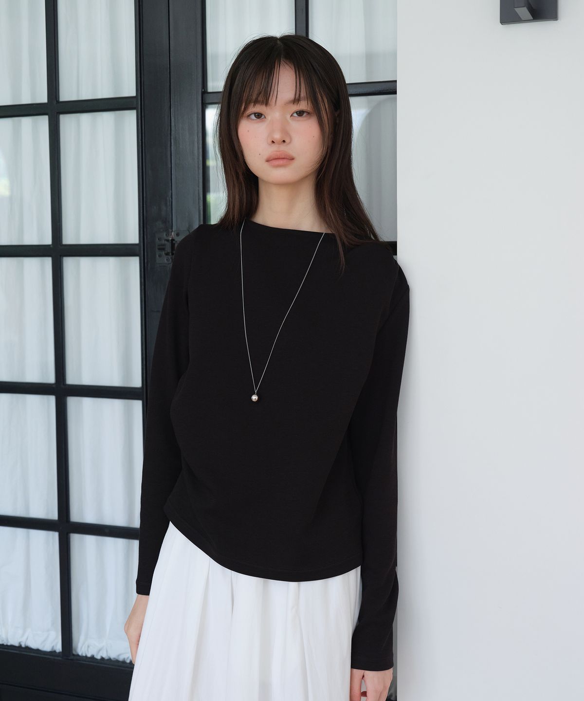 엽페(YUPPE) SLIM BOAT T-SHIRT_BLACK