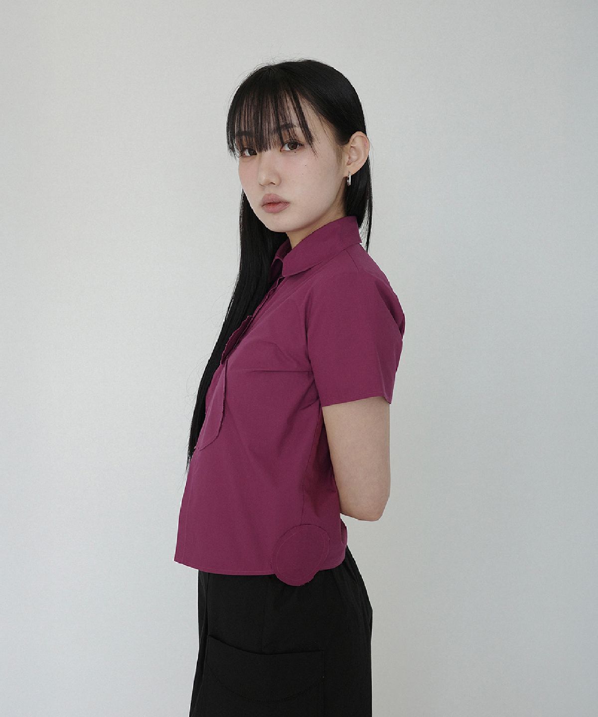 이서이(ESEOE) O drop shirts Deep magenta