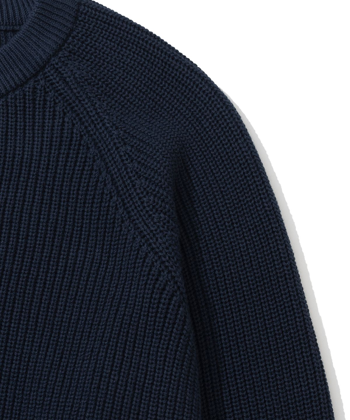 니티드(KNITTED) [니티드X패션플래닛] 코튼 와플 라운드 가디건 NAVY