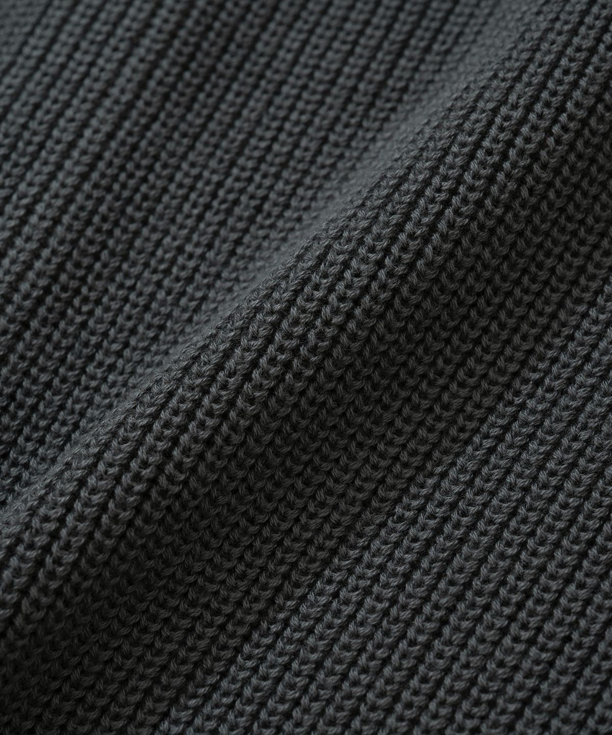 니티드(KNITTED) 코튼 와플 라운드 가디건 CHARCOAL