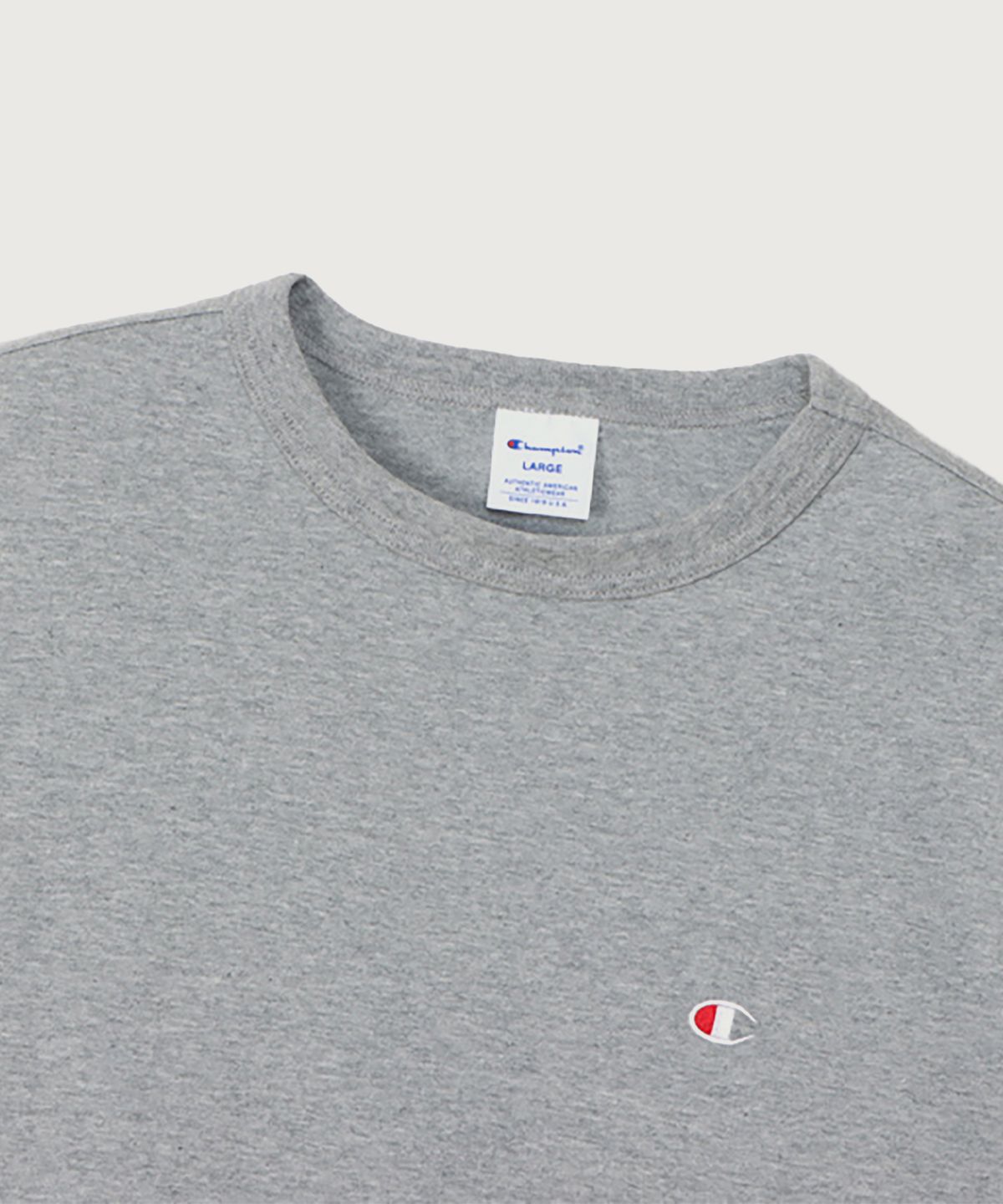 챔피온(CHAMPION) C로고 레귤러핏 저지 롱슬리브 티셔츠 Oxforxd Grey