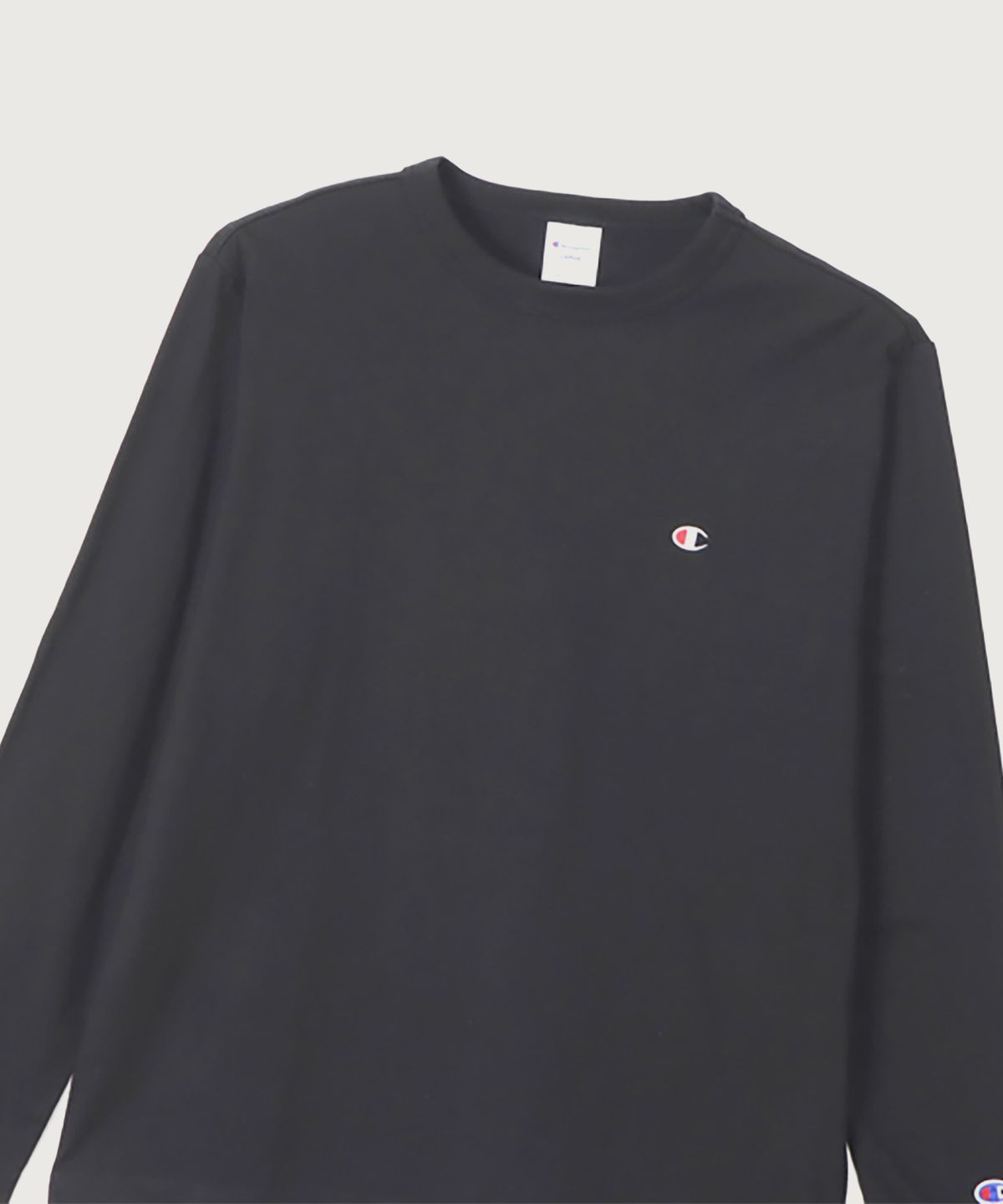 챔피온(CHAMPION) C로고 레귤러핏 저지 롱슬리브 티셔츠 Black