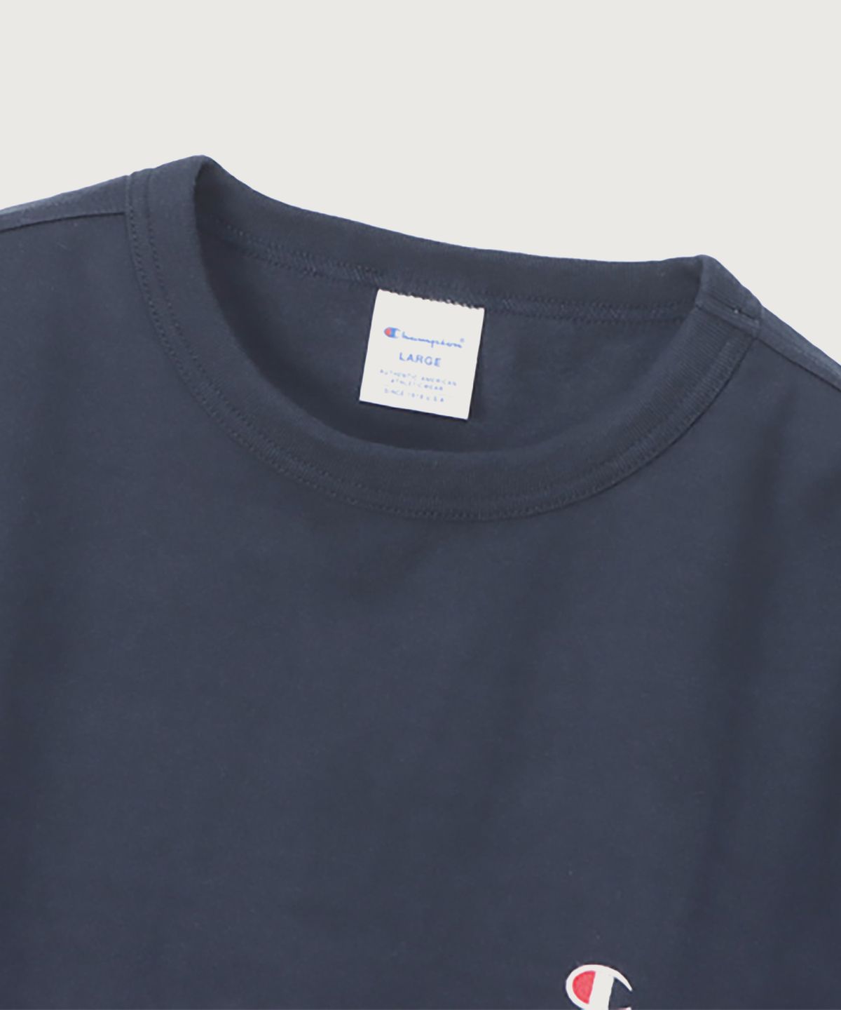챔피온(CHAMPION) C로고 레귤러핏 저지 롱슬리브 티셔츠 Navy