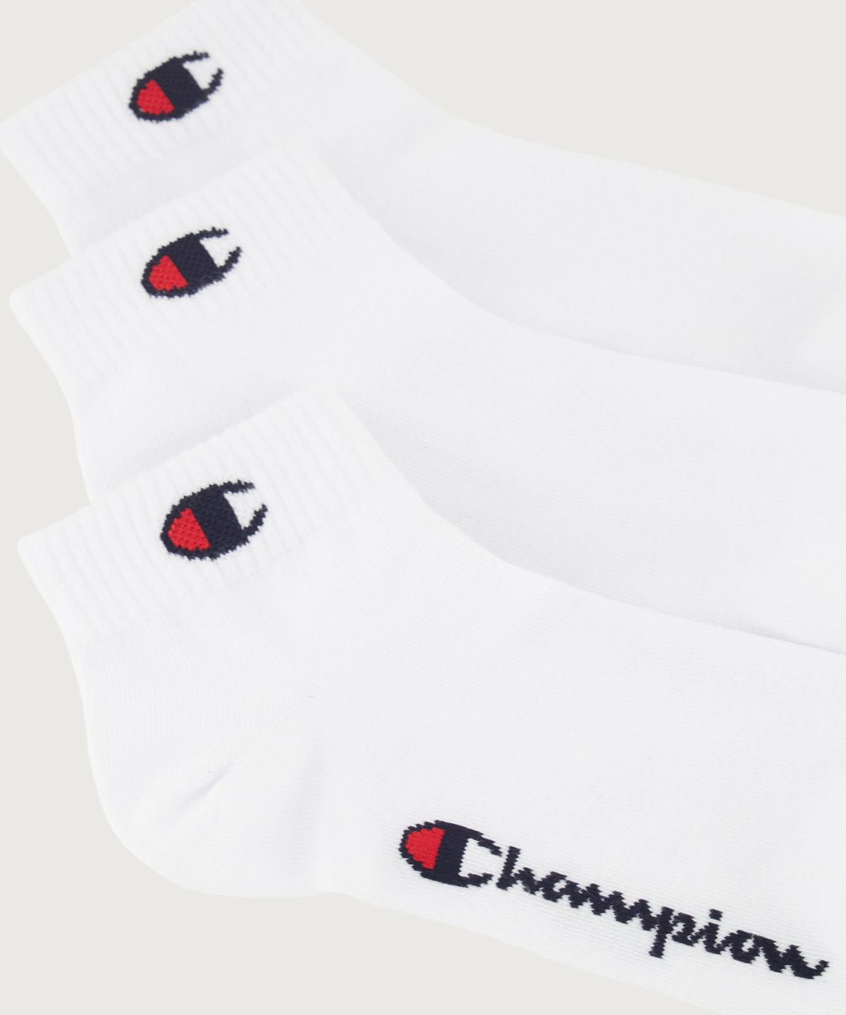 챔피온(CHAMPION) C로고 쿼터랭스 삭스 3PACK White