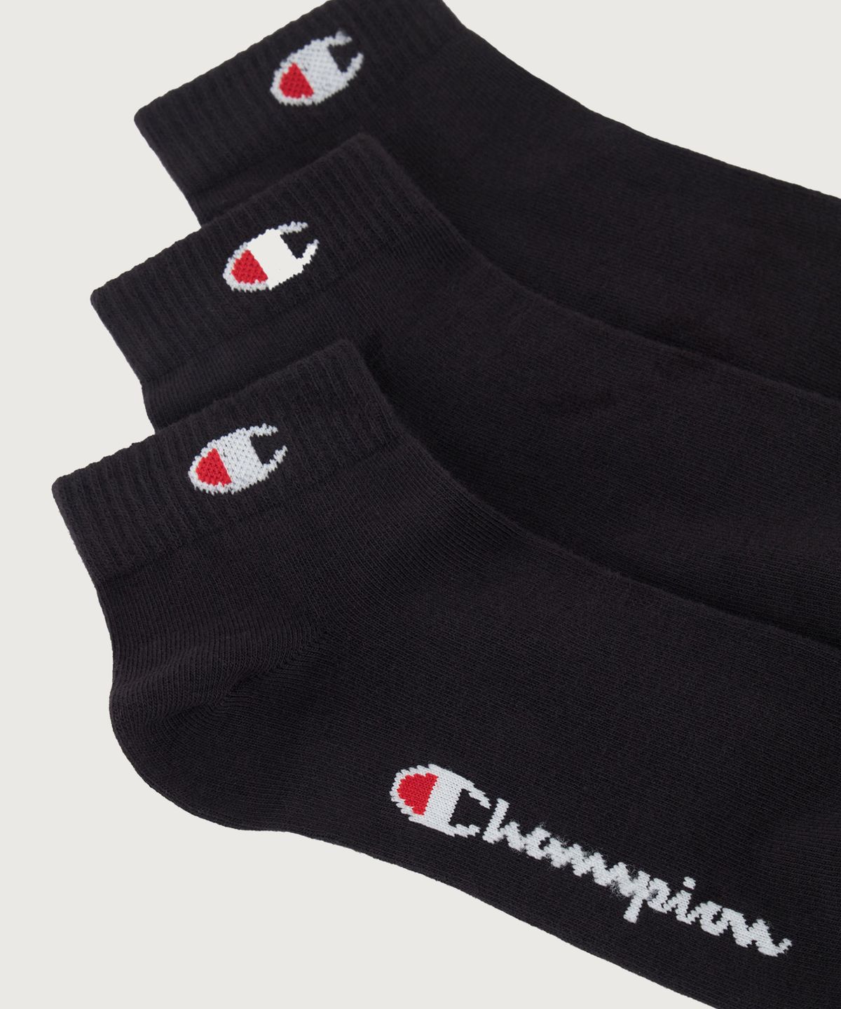 챔피온(CHAMPION) C로고 쿼터랭스 삭스 3PACK Black