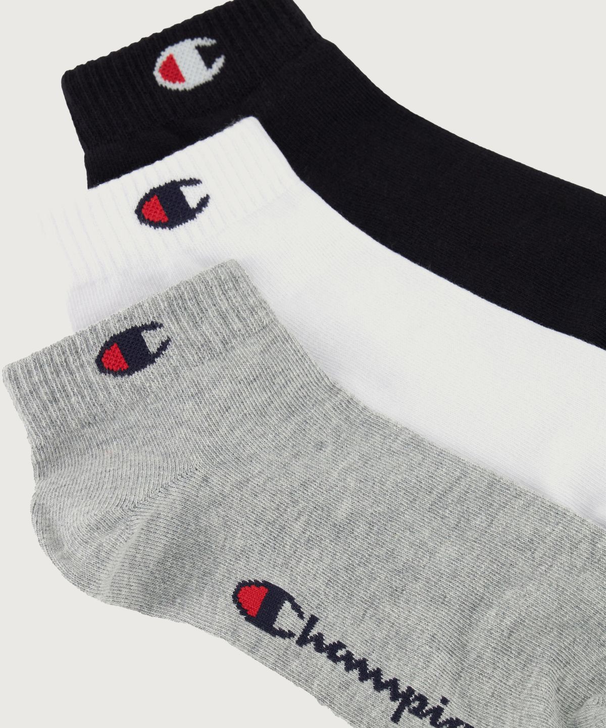 챔피온(CHAMPION) C로고 쿼터랭스 삭스 6PACK Grey White Black