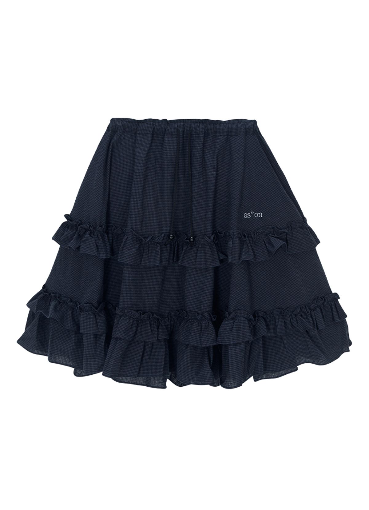 애즈온(ASON) CHECK KANGKANG MIDI SKIRT / NAVY