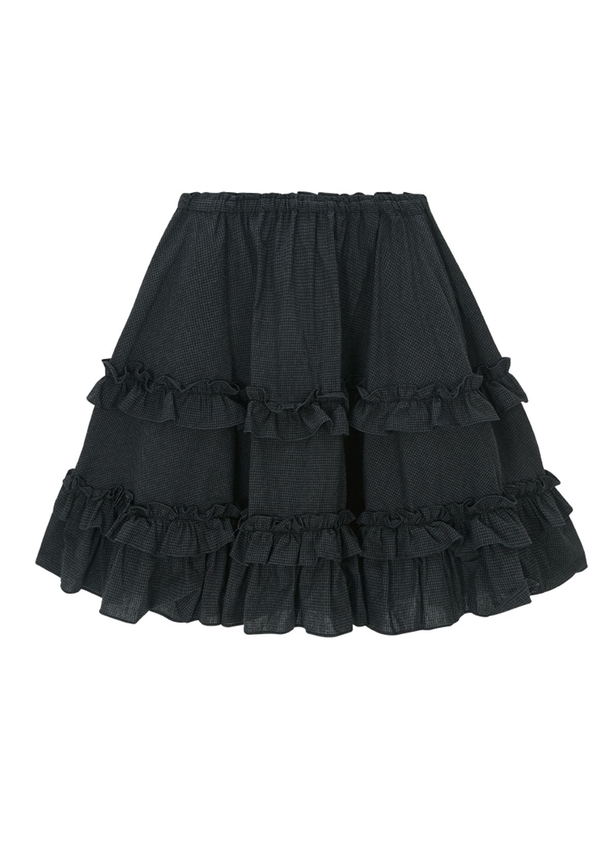 애즈온(ASON) CHECK KANGKANG MIDI SKIRT / BLACK