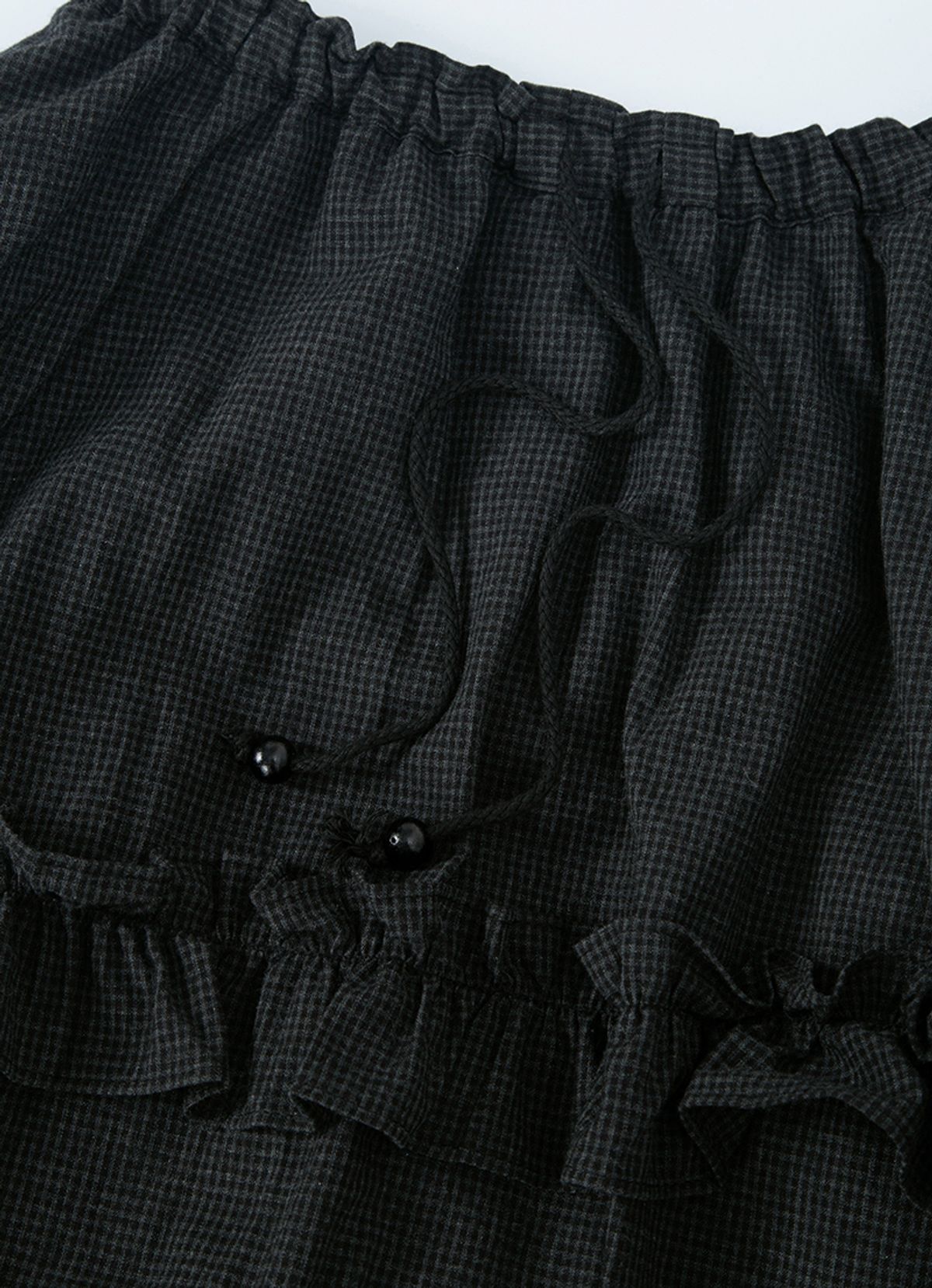 애즈온(ASON) CHECK KANGKANG MIDI SKIRT / BLACK
