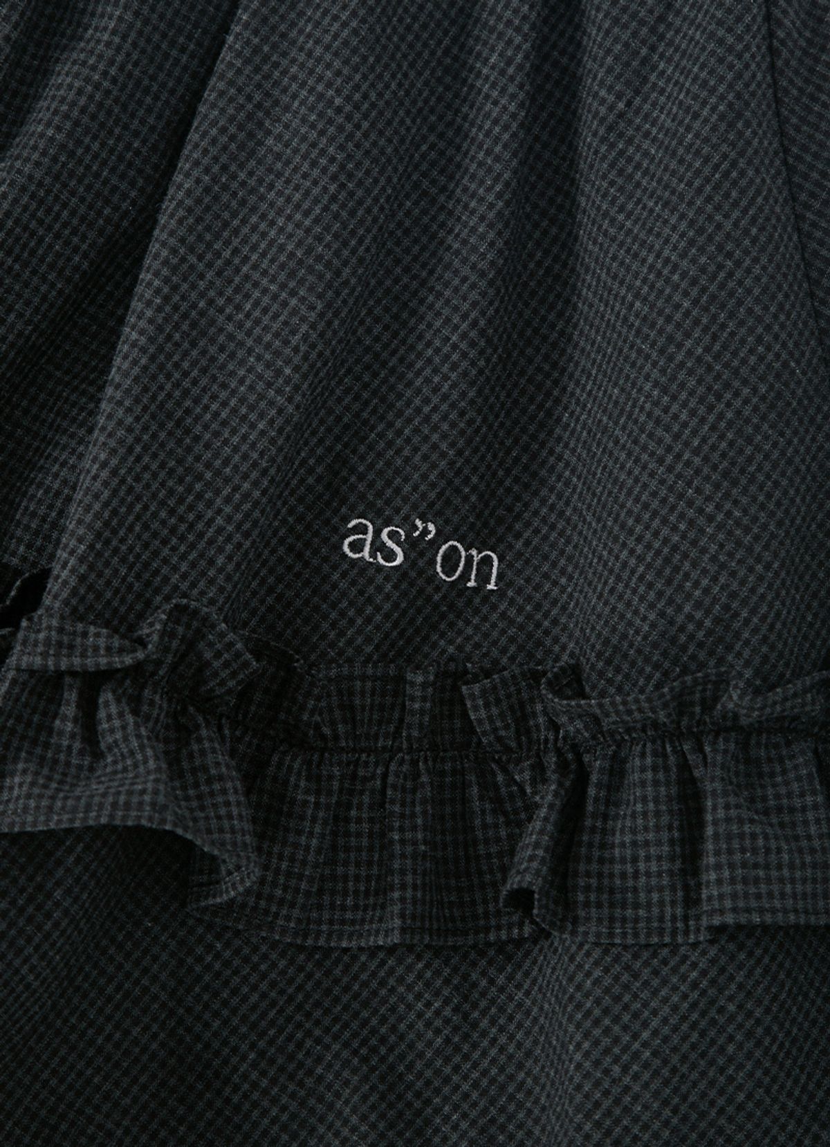 애즈온(ASON) CHECK KANGKANG MIDI SKIRT / BLACK