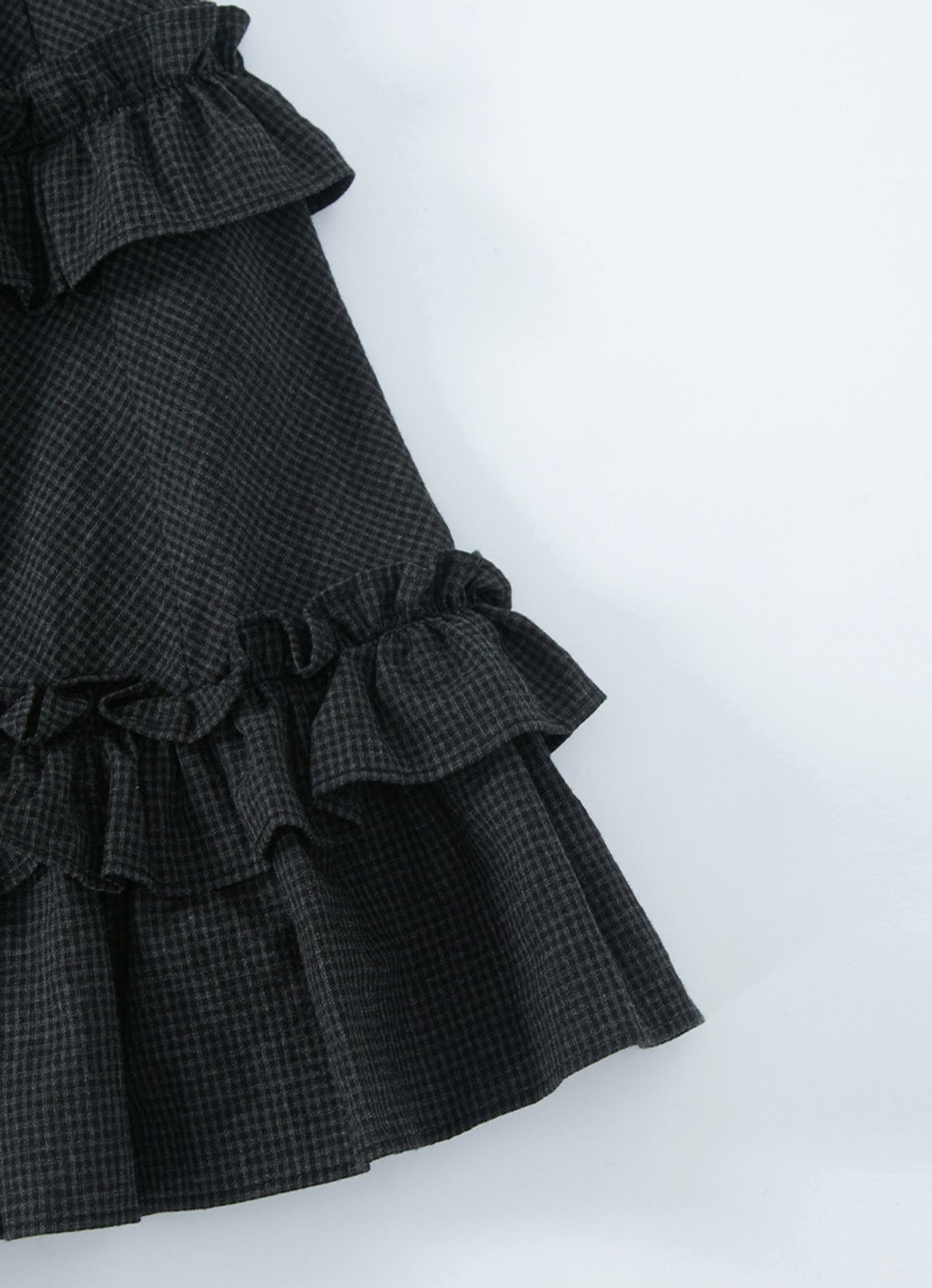 애즈온(ASON) CHECK KANGKANG MIDI SKIRT / BLACK