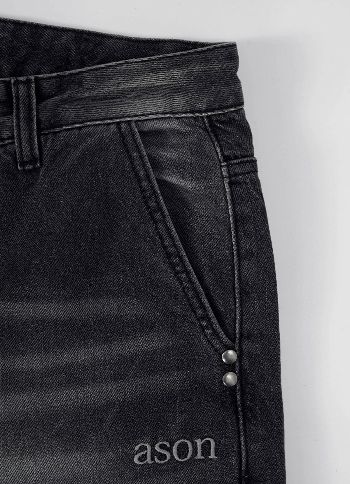 애즈온(ASON) DUSK DENIM PANTS / BLACK