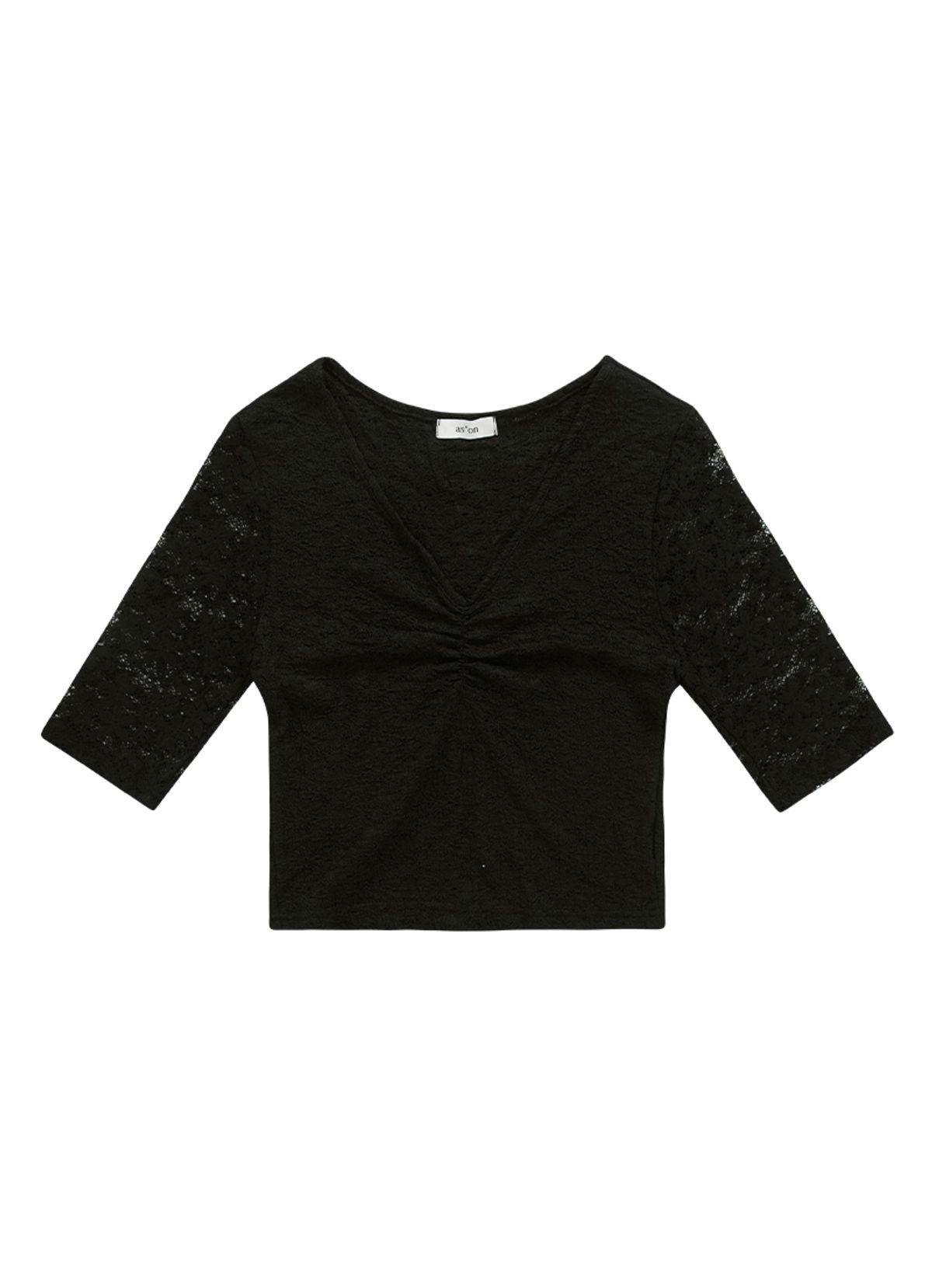 애즈온(ASON) YAN FLOWER LACE TEE
