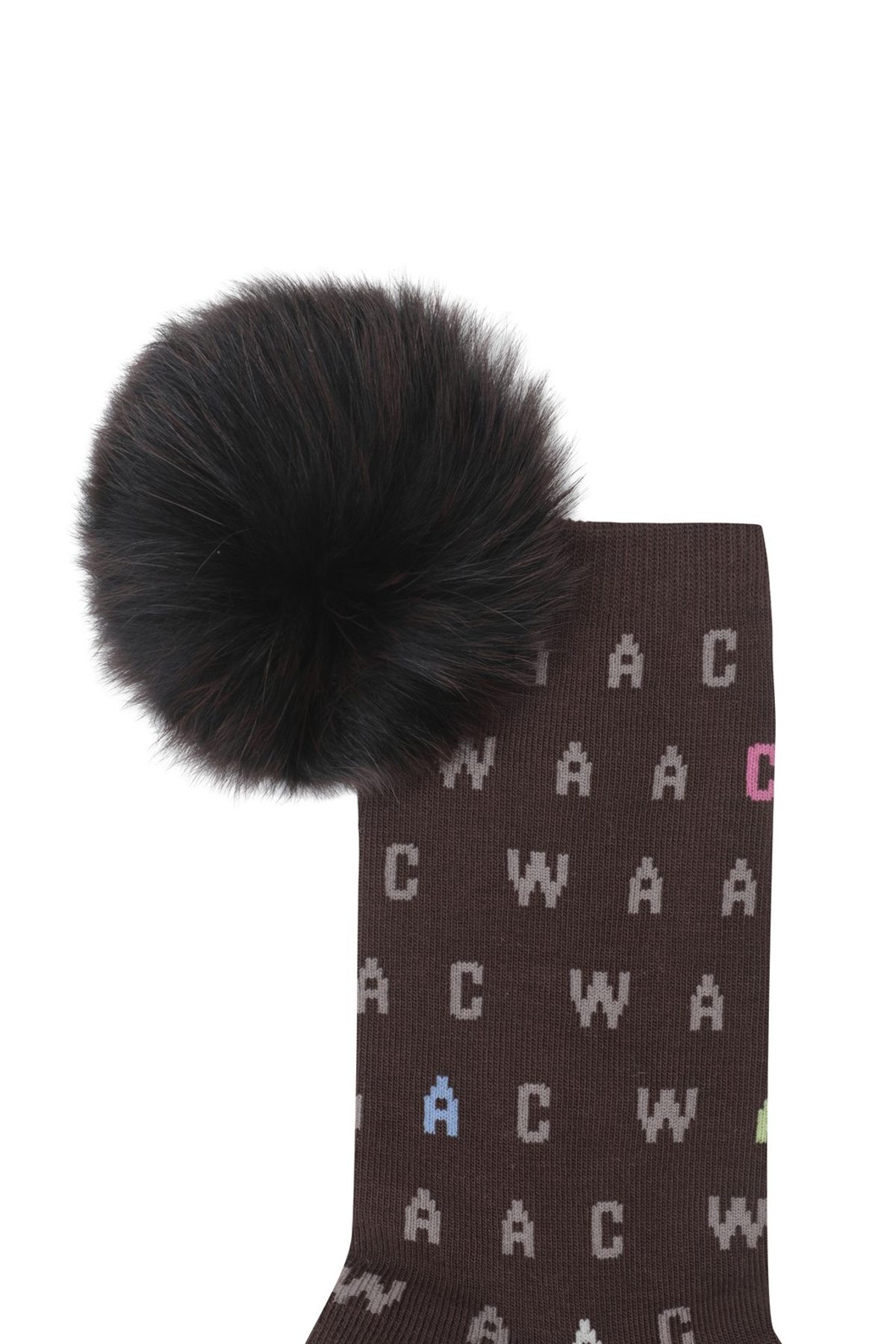 왁(WAAC) Women pattern PomPom Socks WGLCX25616BRD