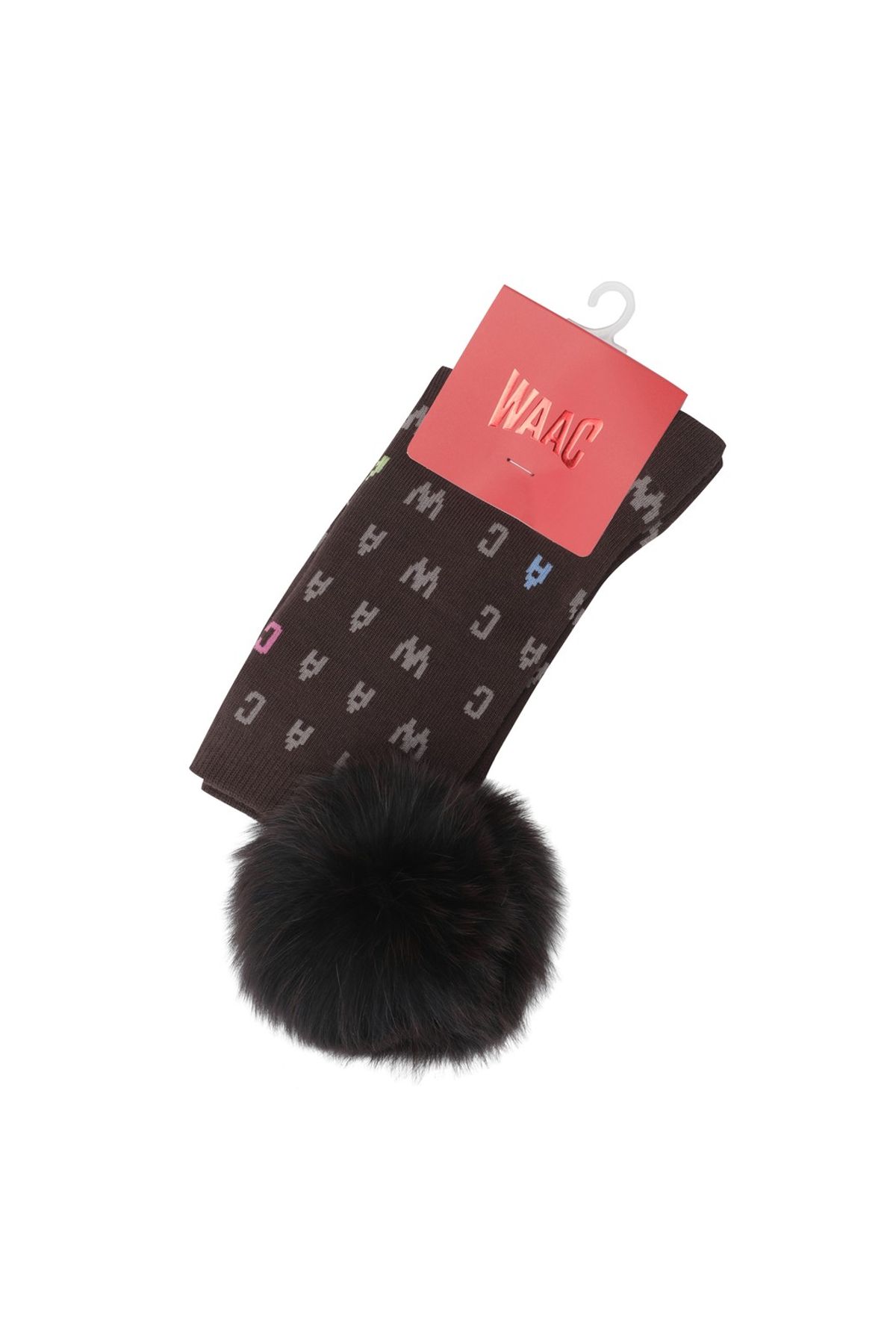 왁(WAAC) Women pattern PomPom Socks WGLCX25616BRD