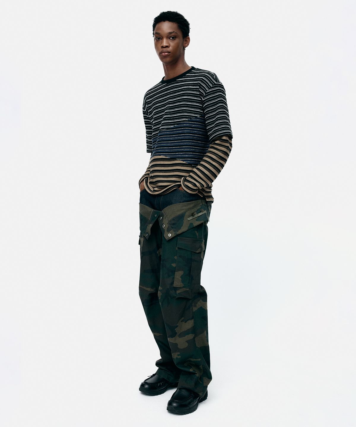 앤더슨벨(ADSB ANDERSSON BELL) STRIPE LAYERED SWEATSHIRTS atb1342m(MULTI)
