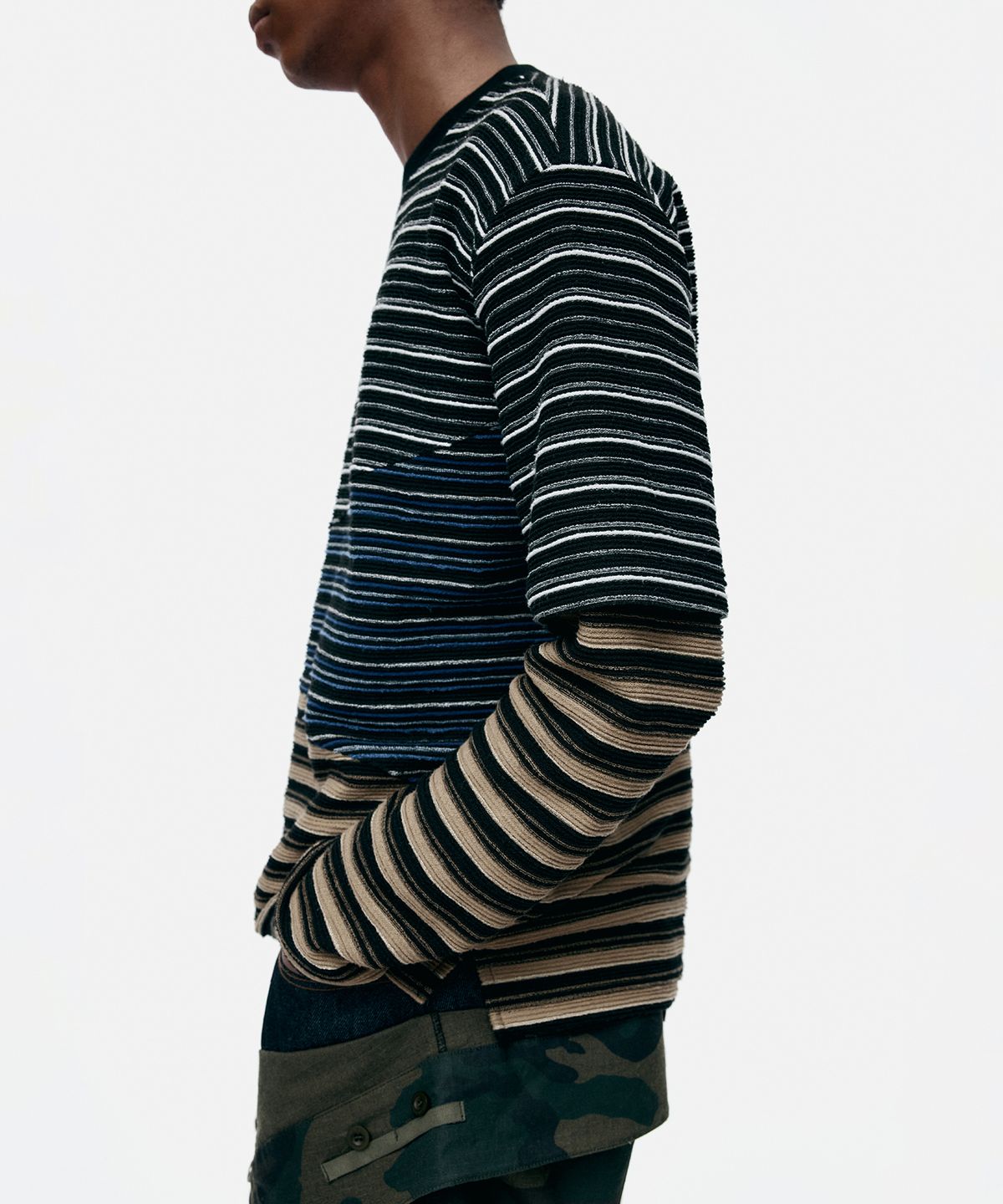앤더슨벨(ADSB ANDERSSON BELL) STRIPE LAYERED SWEATSHIRTS atb1342m(MULTI)
