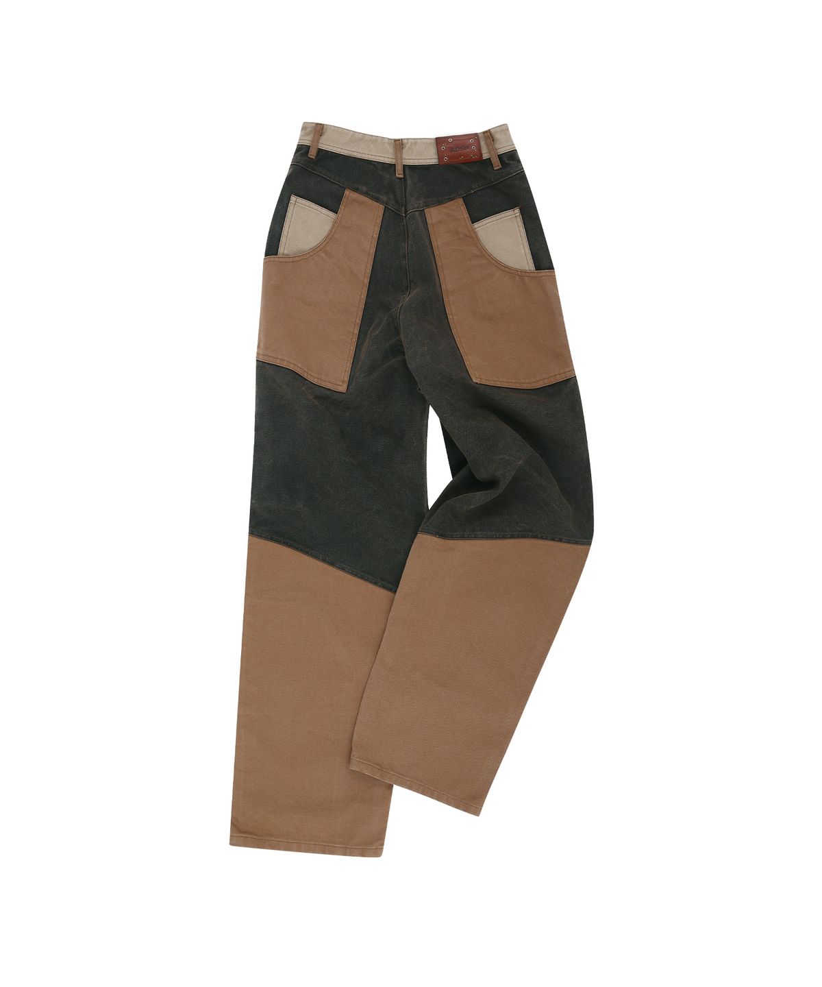 앤더슨벨(ADSB ANDERSSON BELL) PATCHWORK CARPENTER WIDE-LEG JEANS apa839m(BROWN)