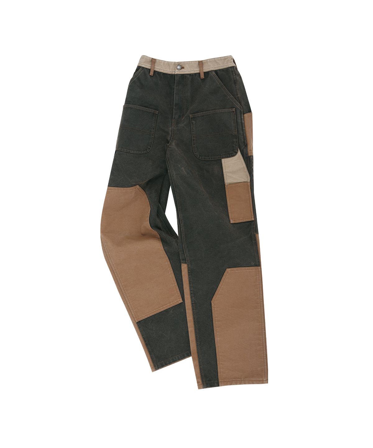 앤더슨벨(ADSB ANDERSSON BELL) PATCHWORK CARPENTER WIDE-LEG JEANS apa839m(BROWN)