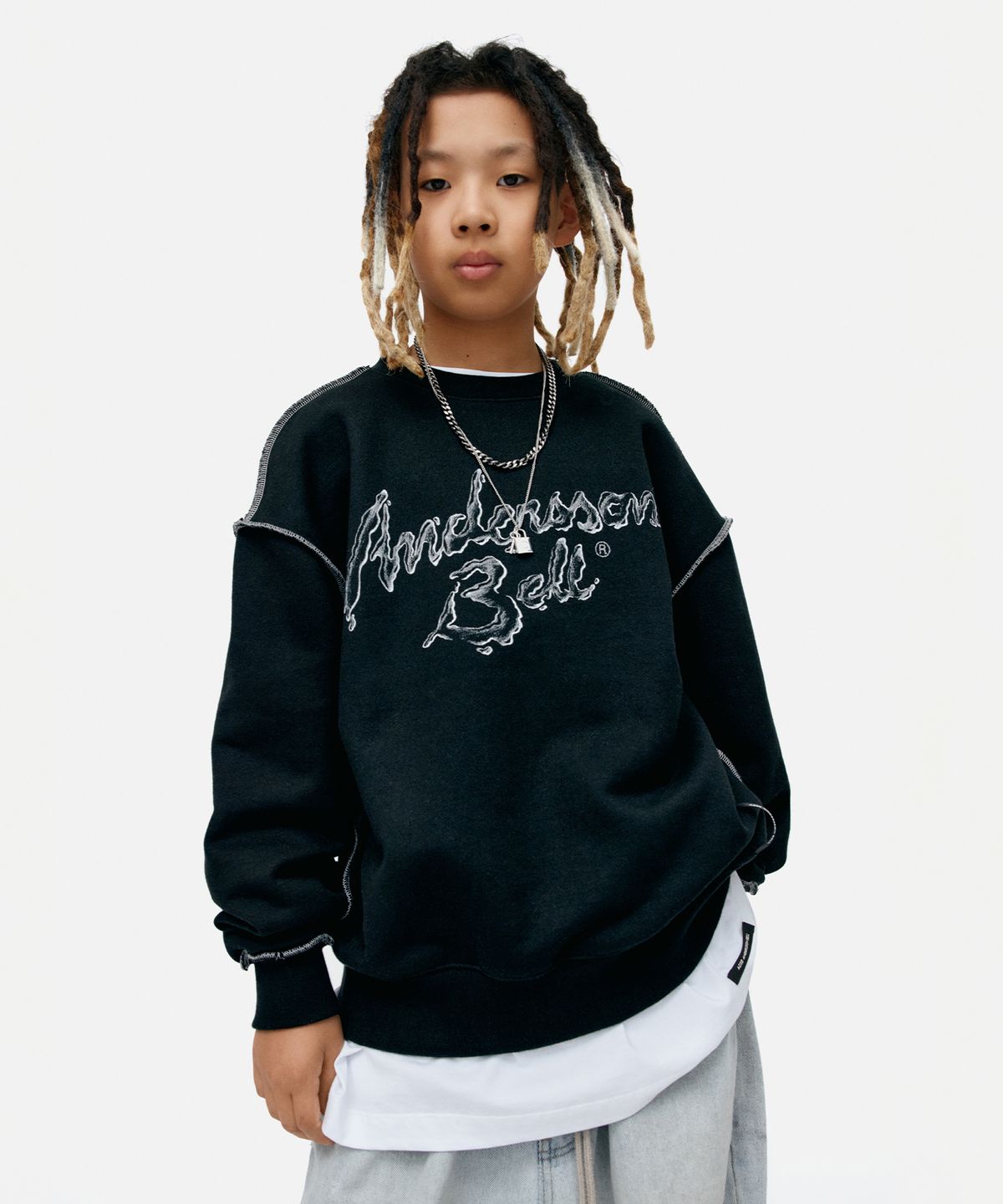 앤더슨벨(ADSB ANDERSSON BELL) UNISEX LIQUID LOGO SWEATSHIRT atb1378u(BLACK)