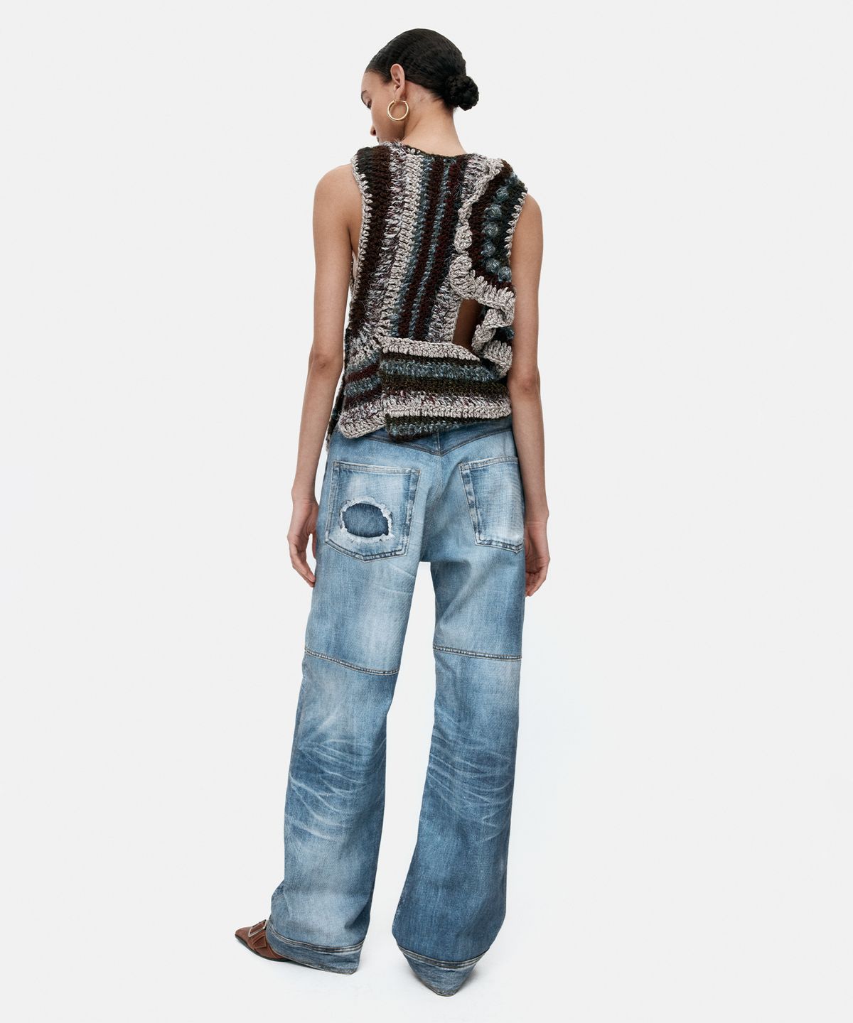 앤더슨벨(ADSB ANDERSSON BELL) UNISEX CUSTOM-LIKE PRINTED DENIM PANTS apa842u(MID BLUE)
