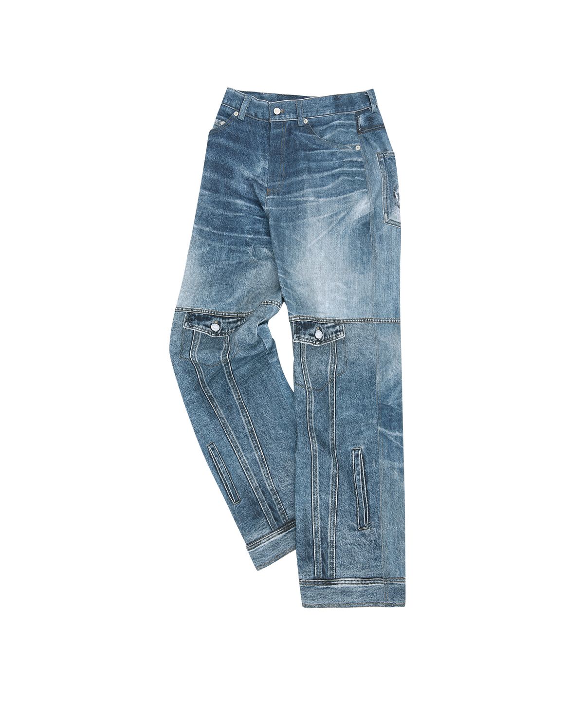 앤더슨벨(ADSB ANDERSSON BELL) UNISEX CUSTOM-LIKE PRINTED DENIM PANTS apa842u(MID BLUE)